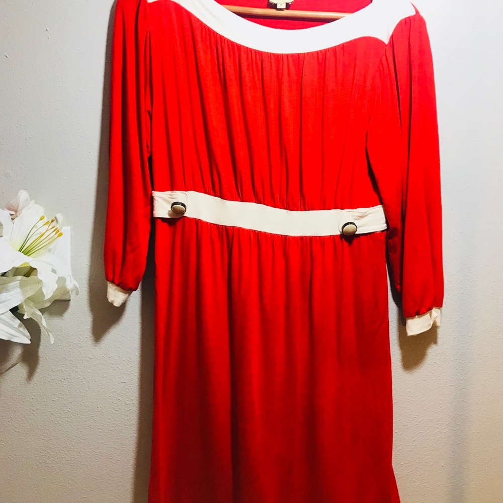 Ella moss a line red with white dress - Picture 3 of 8